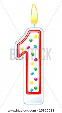 vector illustration of numeral candle