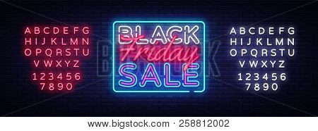 Black Friday Sale Neon Sign Vector. Black Friday Sale Design Template Neon Sign, Light Banner, Neon 