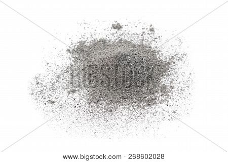 Ash Pile Isolated On White Background, Texture, Ash Wednesday Concept