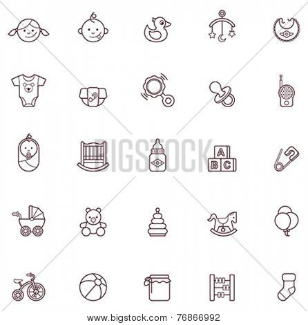 Set of the baby related icons