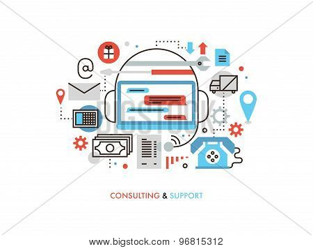 Support And Consulting Flat Line Illustration