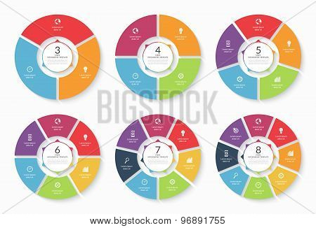 Set of vector infographic circle templates