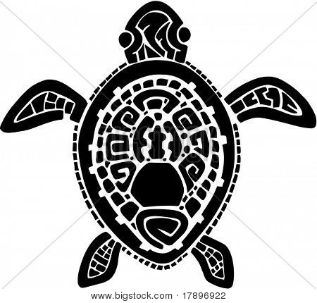 Tribal Tattoo Turtle Vector Illustration