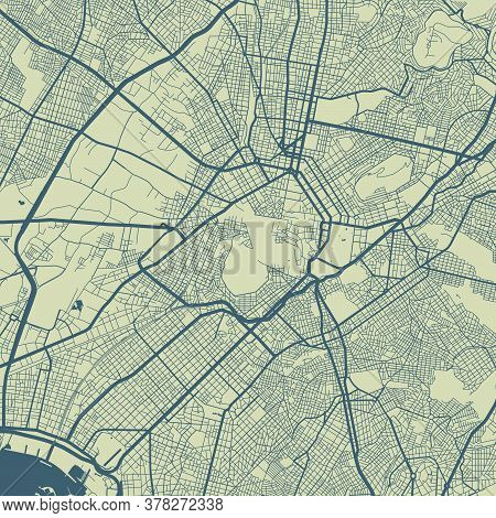 Vector Map Of Athens. Street Map Poster Illustration. Athens Map Art.