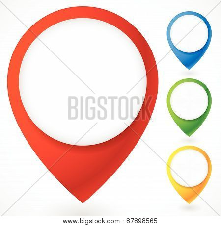 Set Of Colorful Map Markers, Map Pins