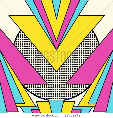 Retro 80S Geometric Pattern Background