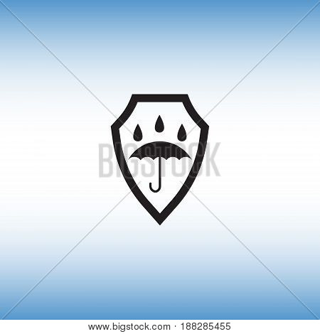 Waterproof flat vector icon. Isolated waterproof vector sign. Watertight vector illustration.