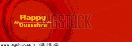 Happy Dussehra Hindu Festival Banner With Arrow Vector