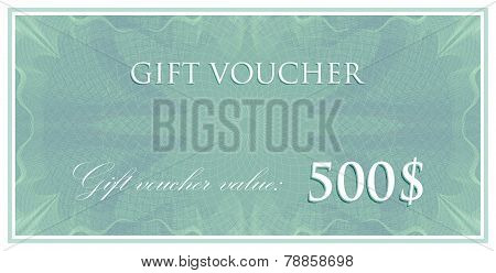 vector template design of gift voucher or certificate with guilloche pattern, watermarks. also can b