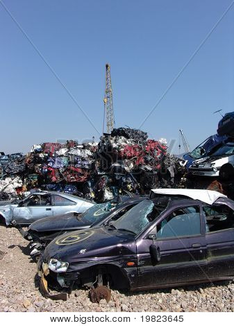 view of car scrapyard