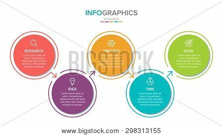 Vector Infographic Label Template With Icons. 5 Options Or Steps. Infographics For Business Concept.