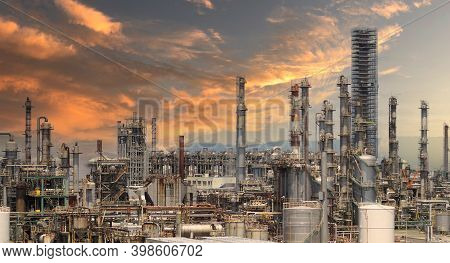 Oil Refinery Petrochemical Plant Factory From Osaka Japan