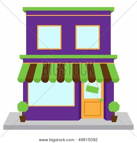 Vector Store Front or Shop with Window and Sign