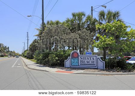 Siesta Beach Entrance Sign