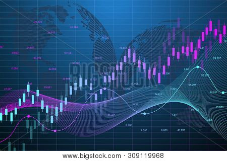 Stock Market Graph Or Forex Trading Chart For Business And Financial Concepts. Abstract Finance Back