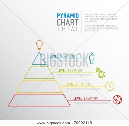 Vector Infographic Pyramid chart diagram template