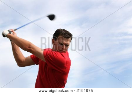 Young Golfer With Driver