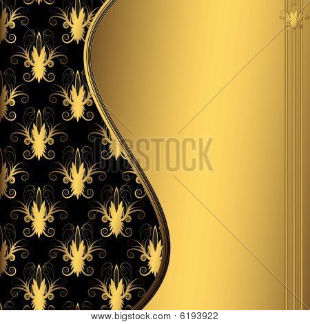 Floral schwarz und Gold dekorative Rahmen (Vector)