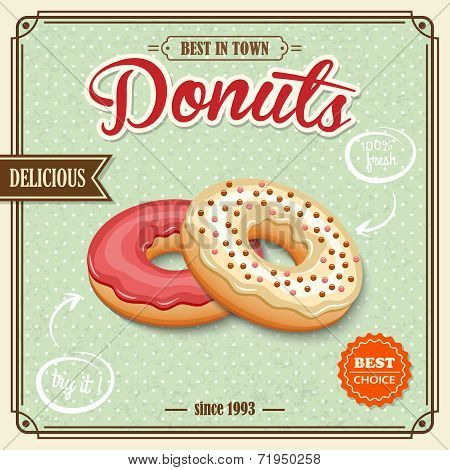 Donut retro poster