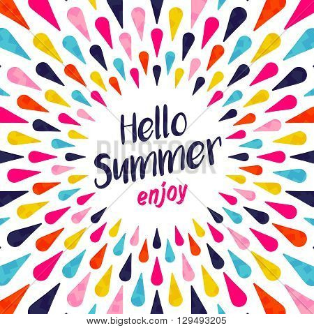 Hello Summer Typography Enjoy Vacation Concept