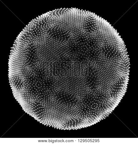 Sphere with Connected Lines and Dots. Global Digital Connections. Globe Grid. Wireframe Sphere Illustration. Abstract 3D Grid Design. 3D Technology Style. Networks.