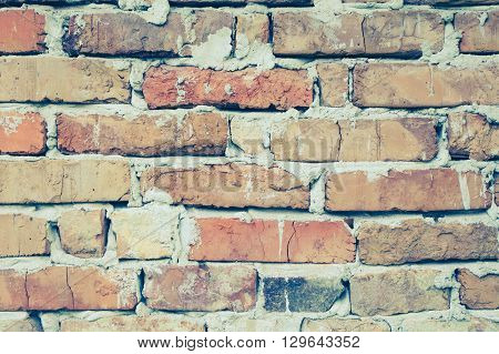 Red brick wall background. Brick wall texture. Brown brick wall background. Vintage texture brick background. Background of brick wall. Brick background. Horizontal architecture wallpaper. Close up.