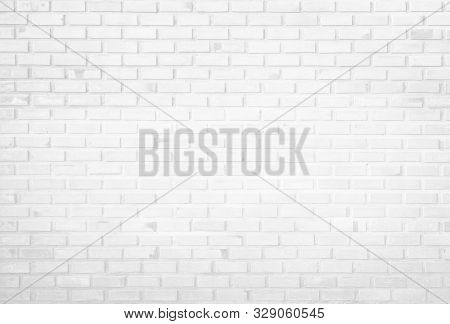 Wall White Brick Wall Texture Background. Brickwork Or Stonework Flooring Interior Rock Old Pattern 