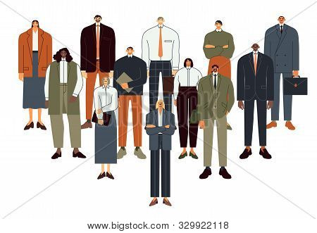 Business People Team. Professional Employee Persons Group, Office Workers And Teamwork Flat Vector I