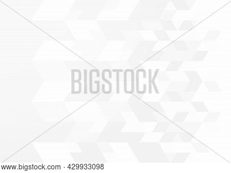 Abstract Background In White And Gray Gradient Color. White Background Texture With Geometric Patter