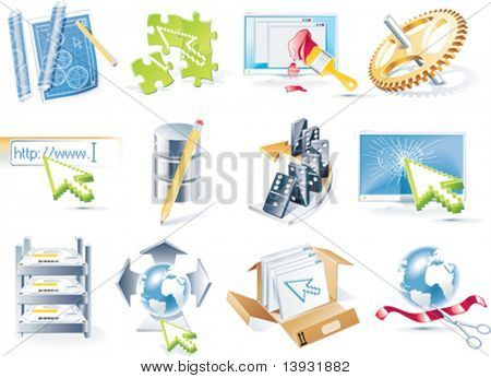 Vector web site development icon set