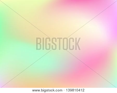 Abstract horizontal blur gradient background with trend pastel pink, pale, green, yellow, cyan and blue colors for deign concepts, web, presentations and prints. Vector illustration.