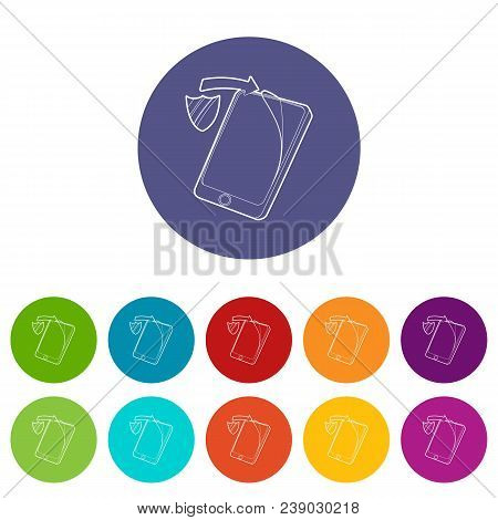 Gadget Wtih Tempered Glass Protection Icon. Outline Illustration Of Gadget With Tempered Glass Prote