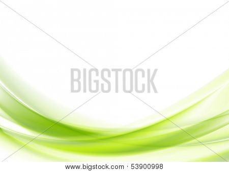 Bright green vector waves abstract background