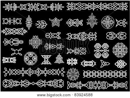 Celtic knot patterns, ornaments and borders