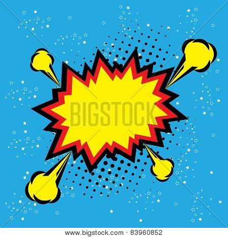 Explosion Steam Bubble Pop-art Vector - Funny Funky Banner Comics Background