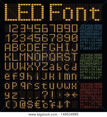 led alphabet and numbers, led font, neon font, glow font, glow alphabet, scoreboard letters, airport letters