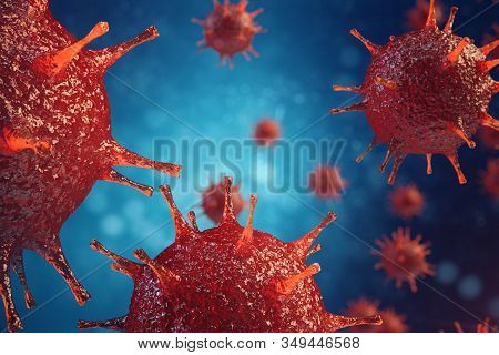 3d Illustration, 3d Rendering. Coronavirus - Corona Virus Concept. China Virus Ncov. Virus Infection