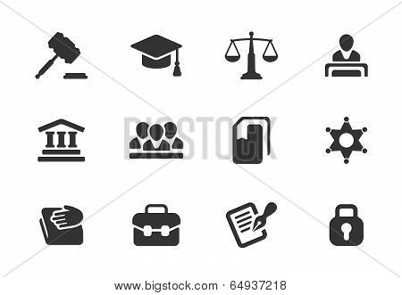 Set of law and justice icons