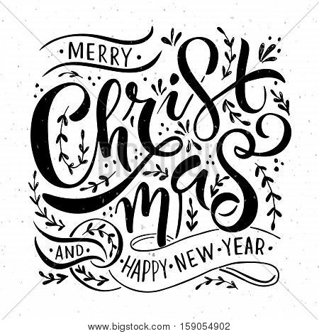 Lettering 'merry Christmas' For Christmas/new Year Greeting Card, Invitation Template