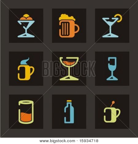 Restaurant icons set. Drinks. Check my portfolio for much more of this series as well as thousands of similar and other great vector items.