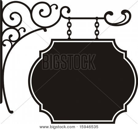 Exquisite hanging sign with ornamental details, vector series.