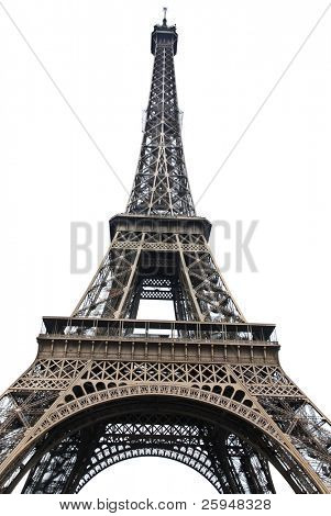 Famous Eiffel Tower of Paris isolated on white