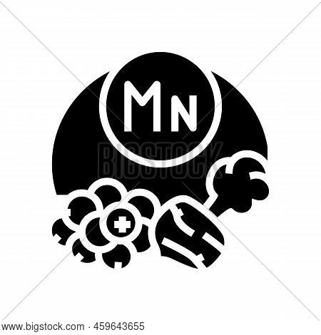 Mn Vitamin Glyph Icon Vector. Mn Vitamin Sign. Isolated Symbol Illustration