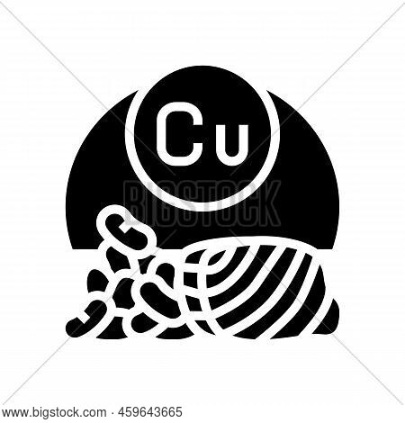 Cu Healthy Vitamin Glyph Icon Vector. Cu Healthy Vitamin Sign. Isolated Symbol Illustration