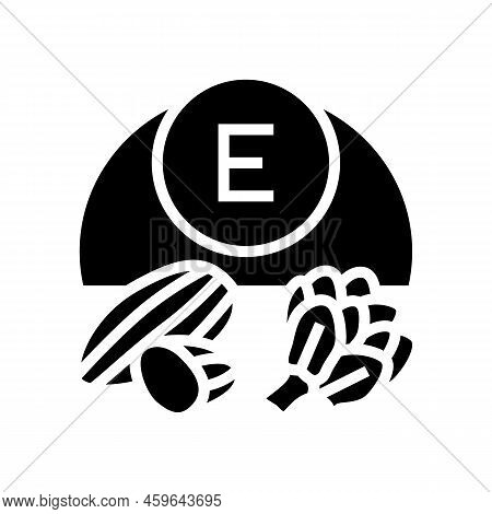 E Vitamin Glyph Icon Vector. E Vitamin Sign. Isolated Symbol Illustration