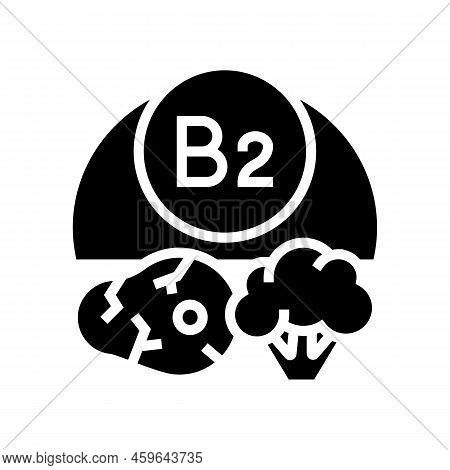 B2 Vitamin Glyph Icon Vector. B2 Vitamin Sign. Isolated Symbol Illustration