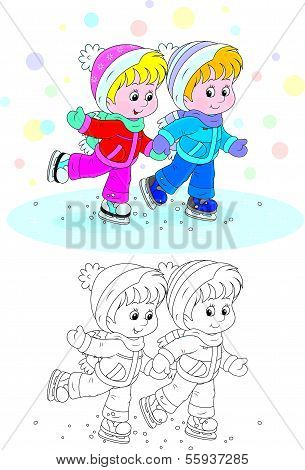 Children skating