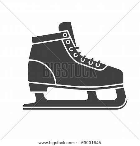 Figure ice skating shoes outline icon isolated on white background. Ice-skates silhouette vector illustration.