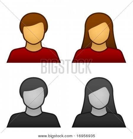 vector male female avatar icons