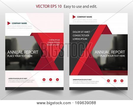 Red triangle Vector Brochure annual report Leaflet Flyer template design book cover layout design abstract business presentation template a4 size design